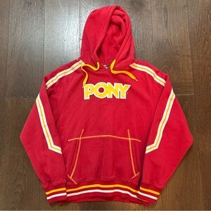 Vintage PONY Sweatshirt Hoodie Retro Red Mens Size Medium